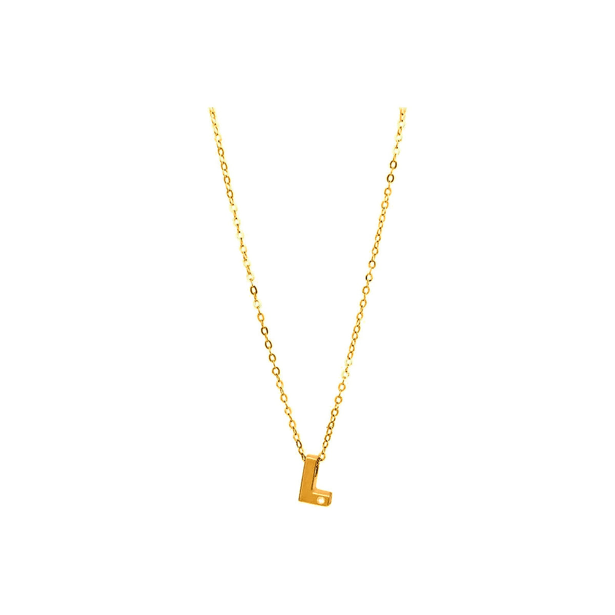 8mm Collar Oro 14k Inicial con Diamantes Naturales