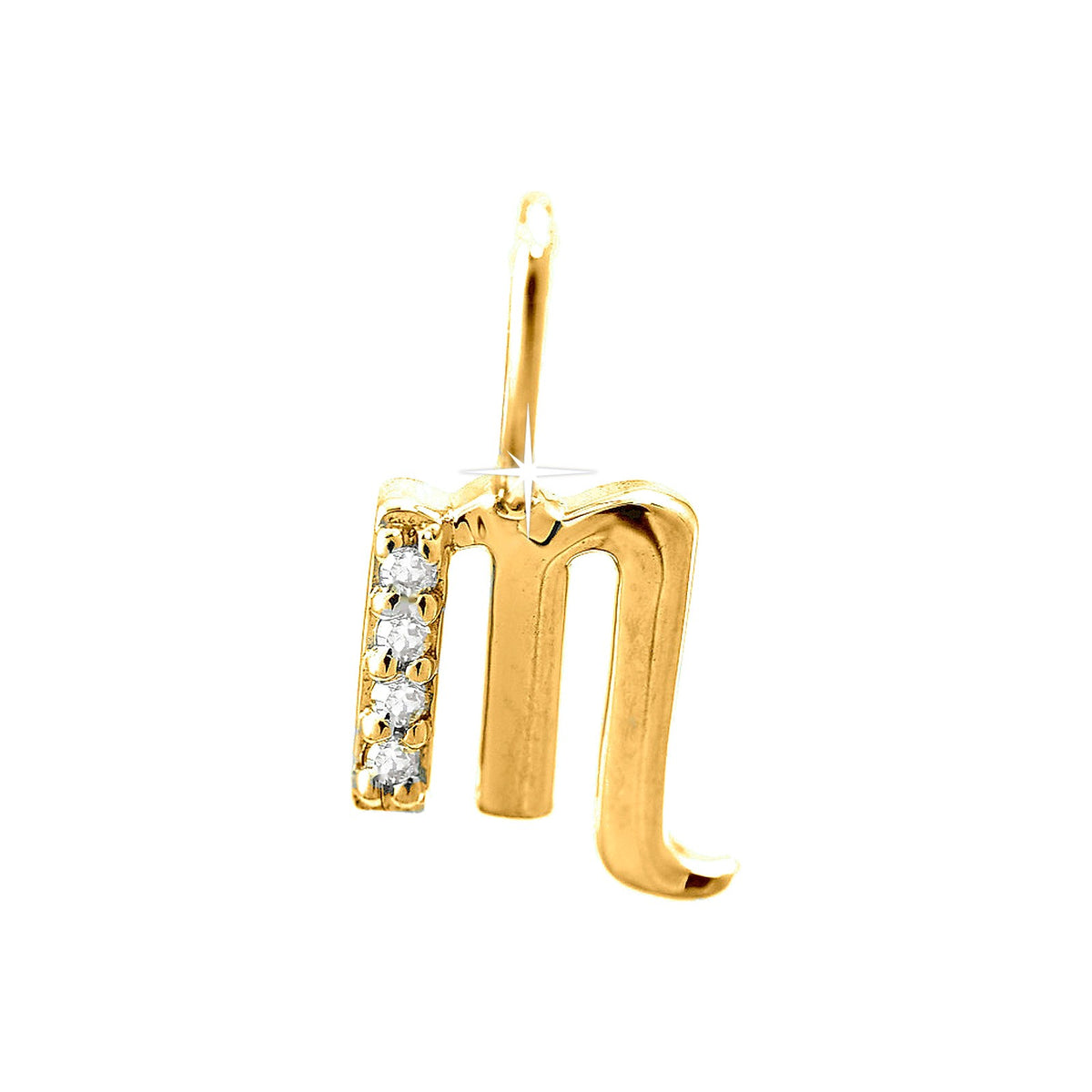 7x11mm Dije Oro 14k Pavé con Diamantes Naturales