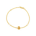 7mm Brazalete de Dama Oro 14k Inicial Pavé con Diamantes Naturales