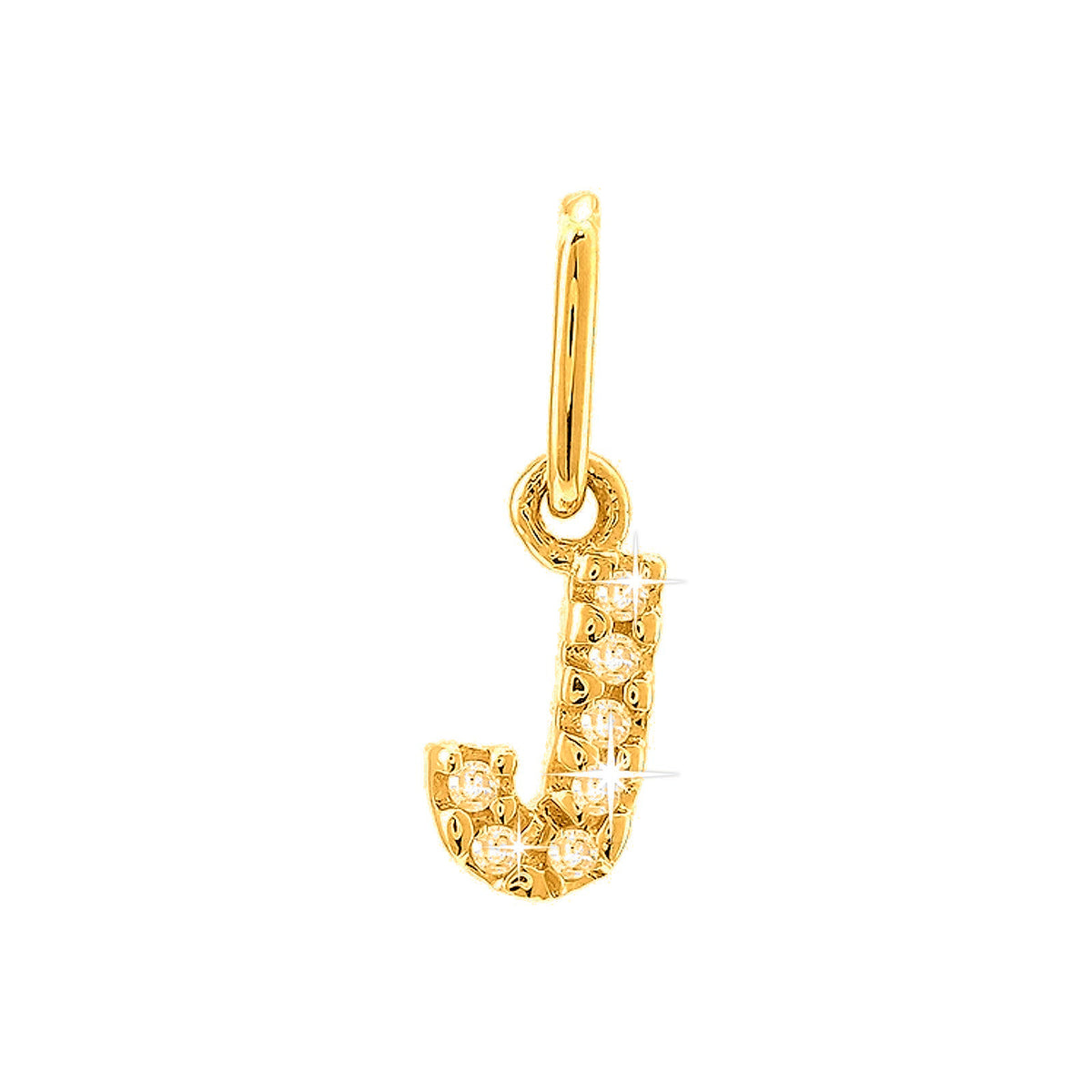 12mm Dije Oro 14k Inicial Pavé con Diamantes Naturales