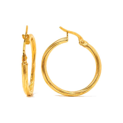 Aretes de Dama Oro 10k Argolla Mediana Torcida