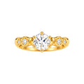 Anillo de Matrimonio para Dama Oro 10k Solitario Redondo con Bezels Laterales