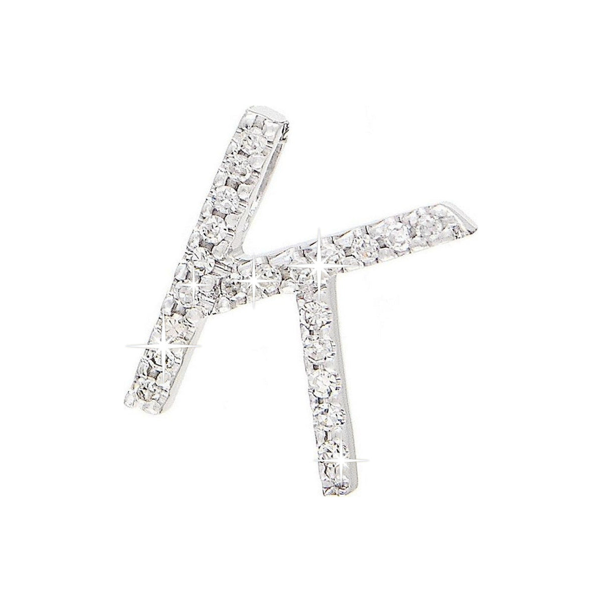 Dije Oro Blanco 14k Inicial con Diamantes Naturales