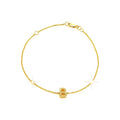 7mm Brazalete de Dama Oro 14k Inicial Pavé con Diamantes Naturales