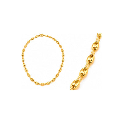 4mm Cadena Oro 10k Marinera Abombada con Eslabón Ovalado