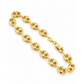Brazalete de Dama Oro 10k Eslabones Abombados Tipo Mariner