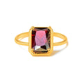 Anillo de Dama Oro 10k Solitario Rectangular Vino