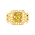 Anillo de Dama Oro 14k Cuadrado Flotante con Diamantes Naturales