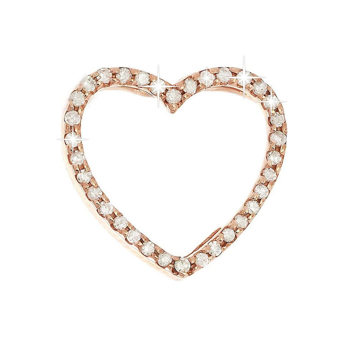 Dije Oro Rosa 14k Corazón con Diamantes Naturales