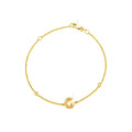 7mm Brazalete de Dama Oro 14k Inicial Pavé con Diamantes Naturales