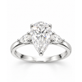 Anillo de Compromiso Pera con Laterales Moissanite S925