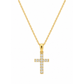 Dije Cruz Oro 14k con Diamantes Naturales
