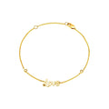 14mm Brazalete de Dama Oro 14k Redondos con Diamantes Naturales