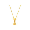 7mm Collar Oro 14k Inicial Pavé con Diamantes Naturales
