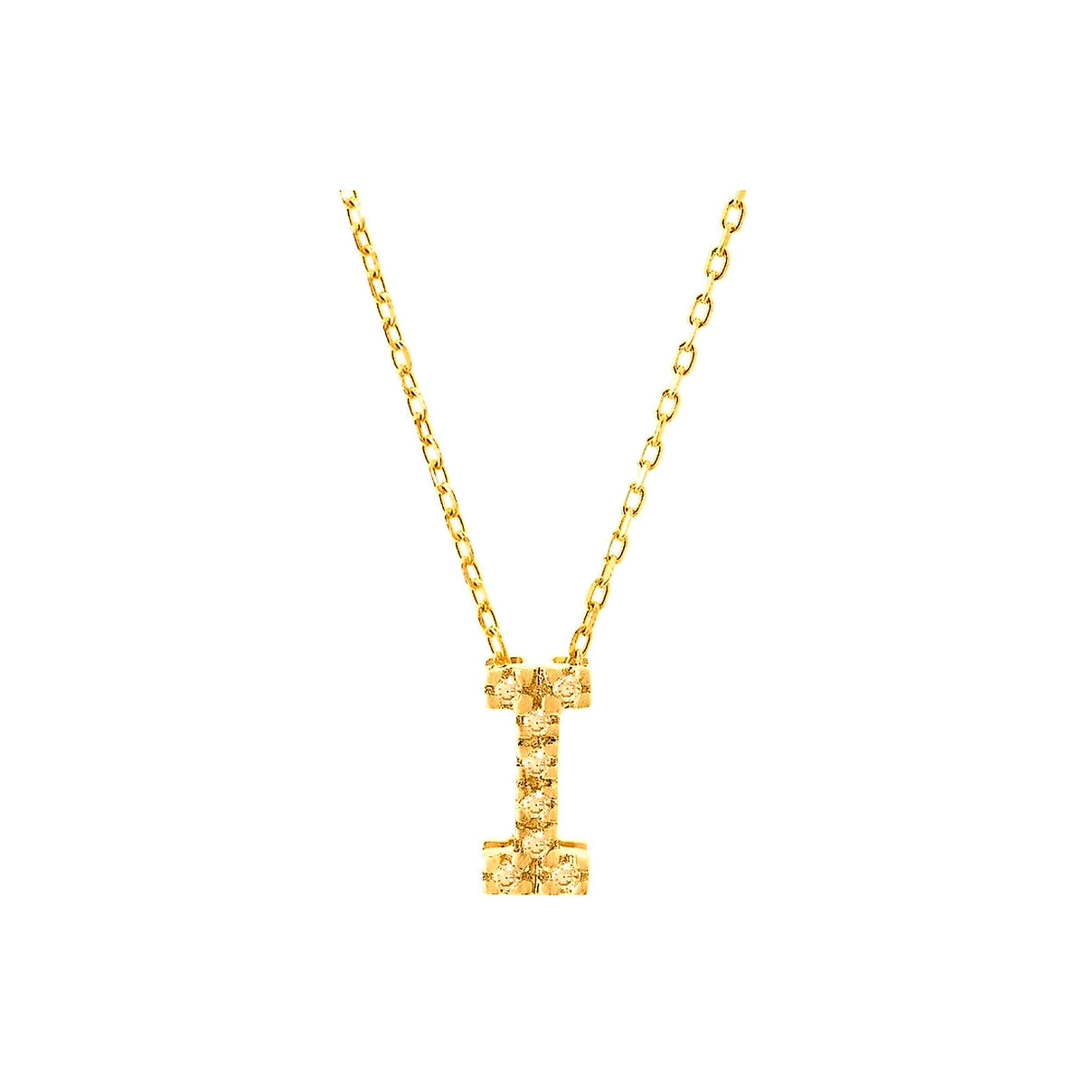 7mm Collar Oro 14k Inicial Pavé con Diamantes Naturales