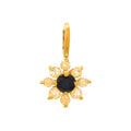 6mm Dije Oro 14k Redondos con Zafiro y Diamantes Naturales
