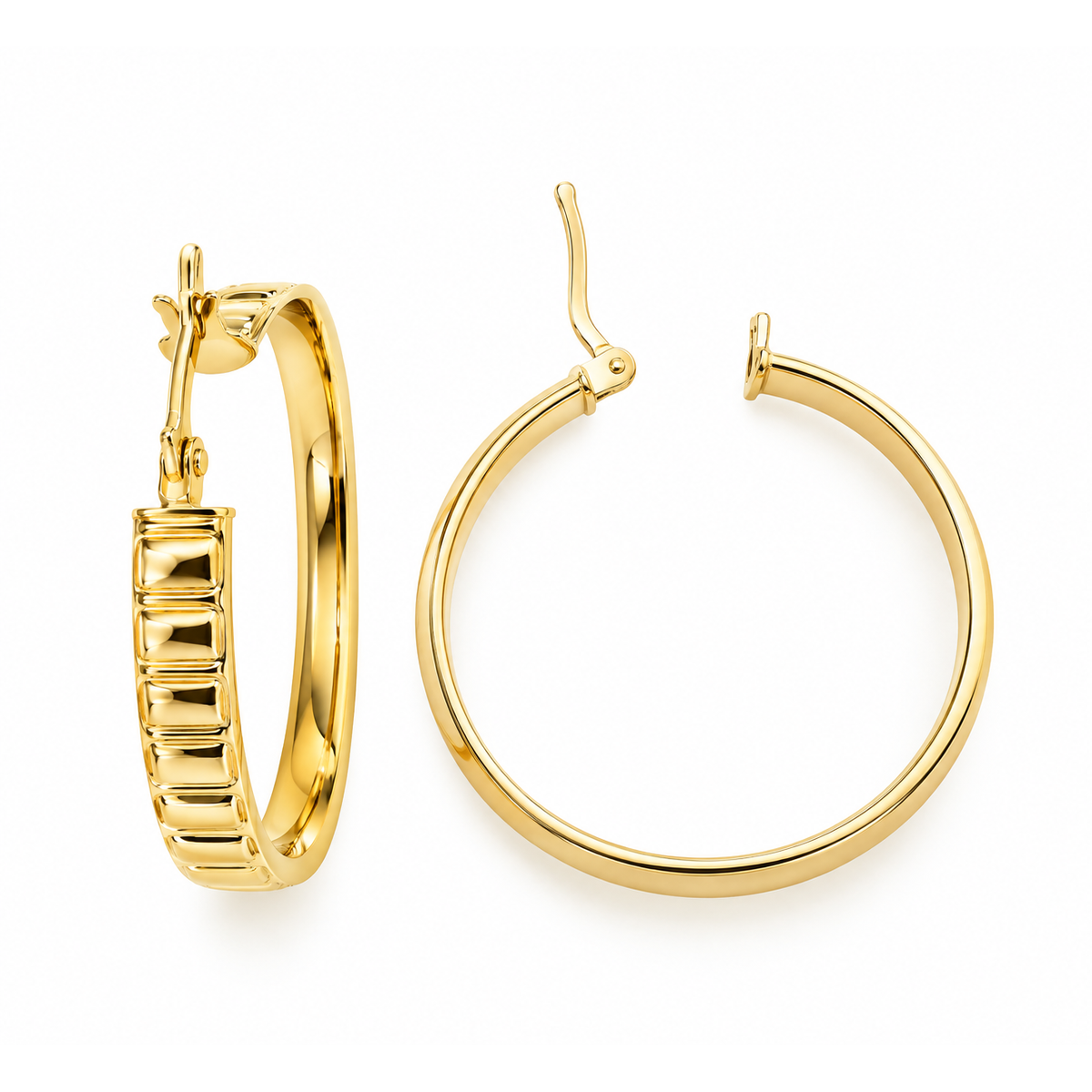 Aretes de Dama Oro 10k Argolla Lisa Fina