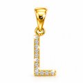 Dije Letra L Oro 10k con Diamantes Naturales