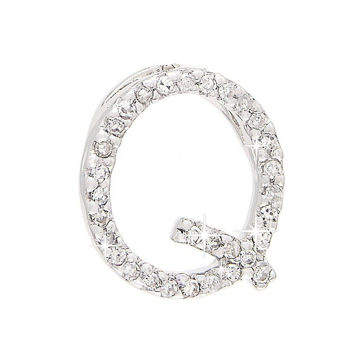 Dije Oro Blanco 14k Inicial Pavé con Diamantes Naturales