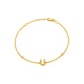 7mm Brazalete de Dama Oro 14k Inicial Pavé