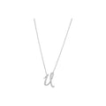 12.2mm Collar Oro Blanco 14k Inicial Pavé con Diamantes Naturales