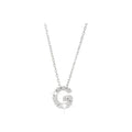 7mm Collar Oro Blanco 14k Inicial Pavé con Diamantes Naturales