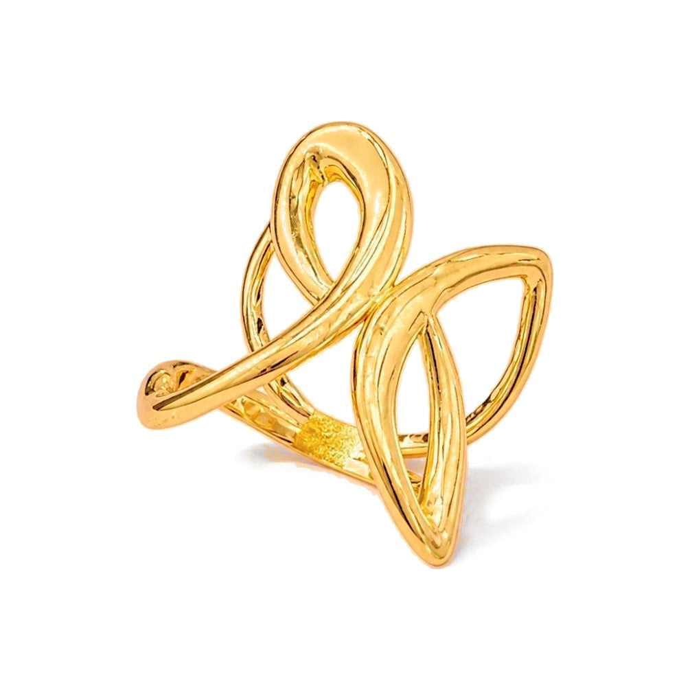Anillo de Dama Oro 10k Diseno de Curvas Entrelazadas