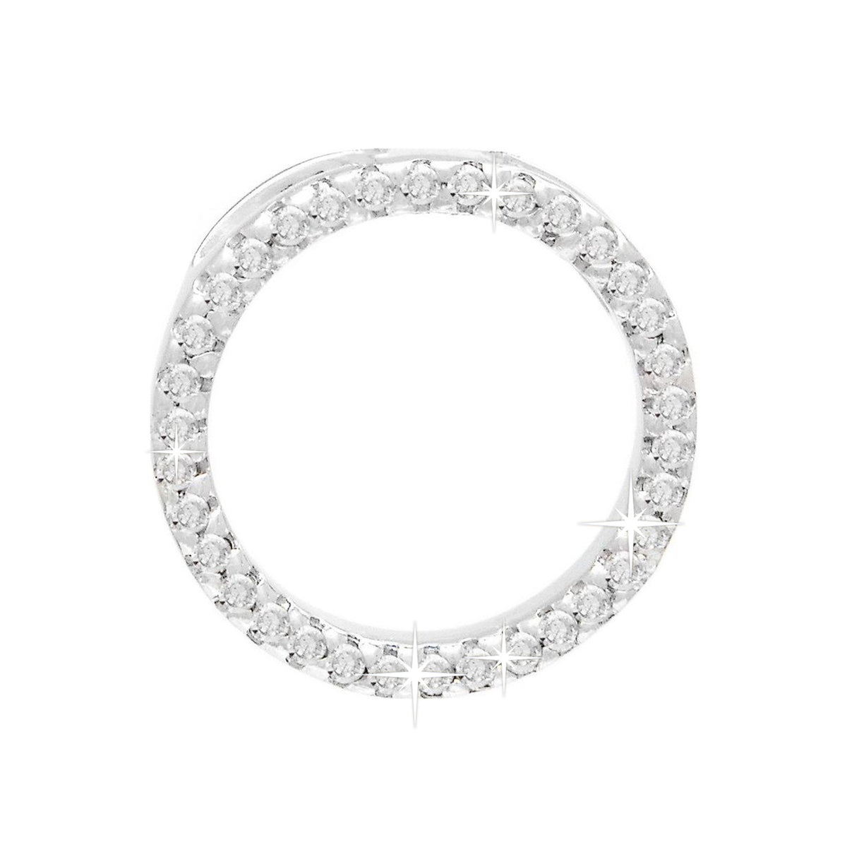 11.4mm Dije Oro Blanco 14k Redondos con Diamantes Naturales