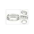 Anillo de Matrimonio de Hombre Oro Blanco 10k Canal de Diamantes Naturales