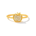 Anillo de Dama Oro 14k Manzana de Circonias