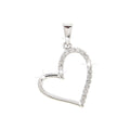 14.5x20mm Dije Oro Blanco 14k Corazón Pavé con Diamantes Naturales