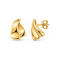Aretes de Dama Oro 14k Vela de Dos Bandas Pulidas