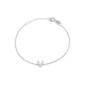 Brazalete de Dama Oro Blanco 14k Inicial con Diamantes Naturales