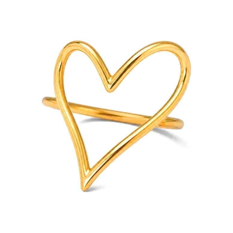 Anillo de Dama Oro 10k Corazón Abierto
