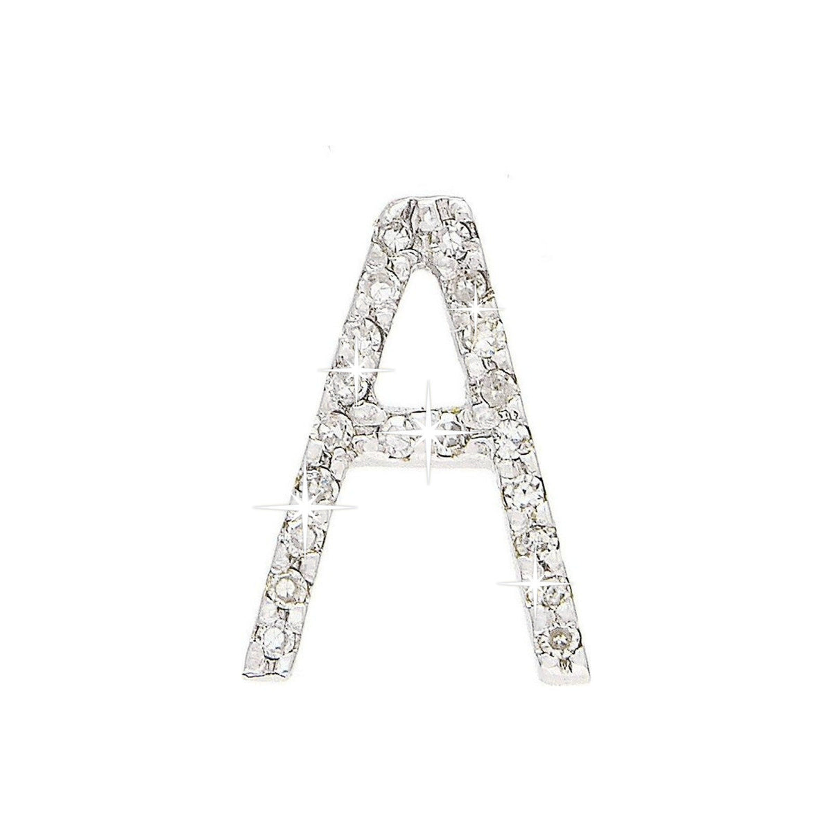 Dije Oro Blanco 14k Inicial con Diamantes Naturales