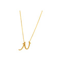 12.5mm Collar Oro 14k Inicial Pavé con Diamantes Naturales