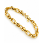 Brazalete de Dama Oro 14k Eslabones Ovalados y Redondos