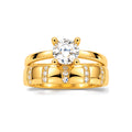 Anillo de Matrimonio Dama Oro 14k Solitario Banda Canal