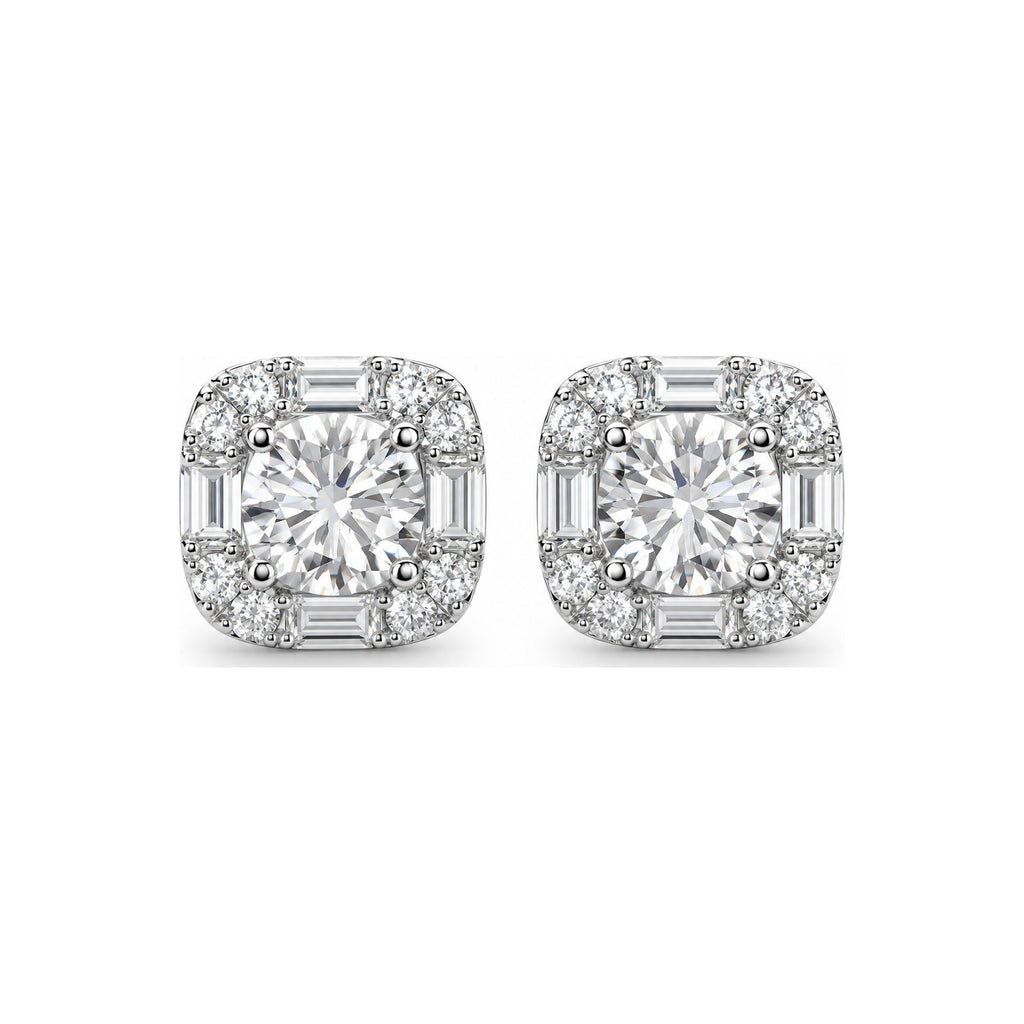 Aretes Cluster Baguette Moissanite S925
