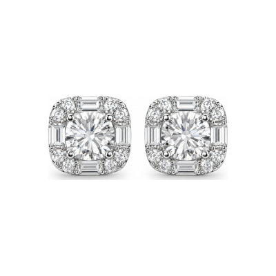 Aretes Cluster Baguette Moissanite S925