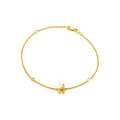 7mm Brazalete de Dama Oro 14k Inicial Pavé con Diamantes Naturales