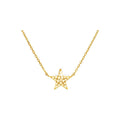 8mm Collar Oro 14k Estrella Pavé con Diamantes Naturales