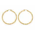 Aretes de Dama Oro 14k Aro Grande Torcido