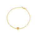 7mm Brazalete de Dama Oro 14k Inicial Pavé con Diamantes Naturales
