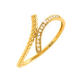Anillo de Dama Oro 14k Bypass Pavé con Diamantes Naturales