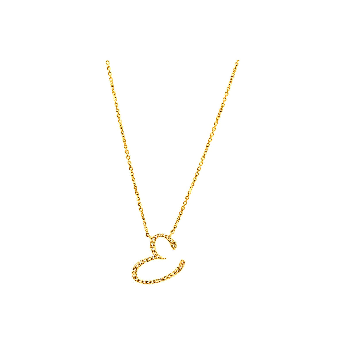 Collar Oro 14k Inicial Pavé con Diamantes Naturales