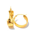 Aretes de Dama Oro 10k Argolla Ancha Martillada