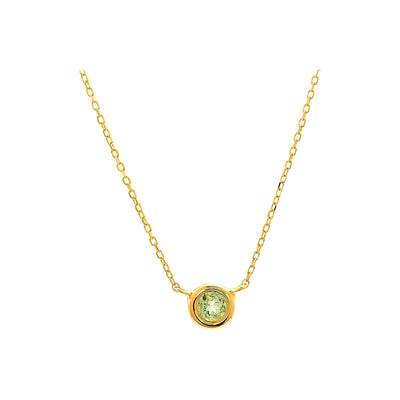 5mm Collar Oro 14k Redondos con Peridoto