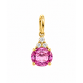 Dije Zafiro Rosa con Corona de Circonios Oro 14k