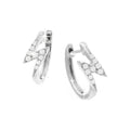 11mm Aretes de Dama Oro Blanco 14k Pavé con Diamantes Naturales